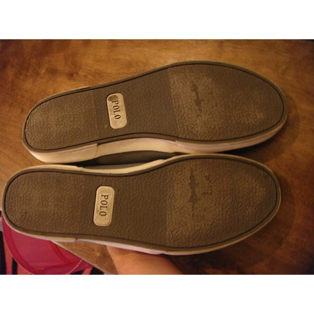 Mens Polo By ralph Lauren Faxon low 12D gray grey‎ suede accent shoes